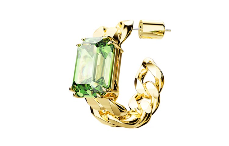 (Women) Swarovski Millennium Octagon Cut Crystal Gold-Plated Green Earrings for Women. 5671253 圖 2