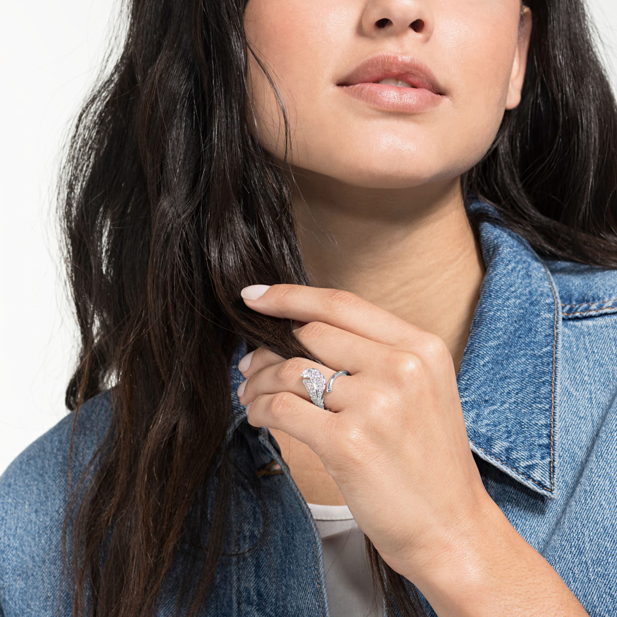 Purchase (W) 스와로브스키 나이스 엘레강트 깃털 반짝이는 반지 5515029