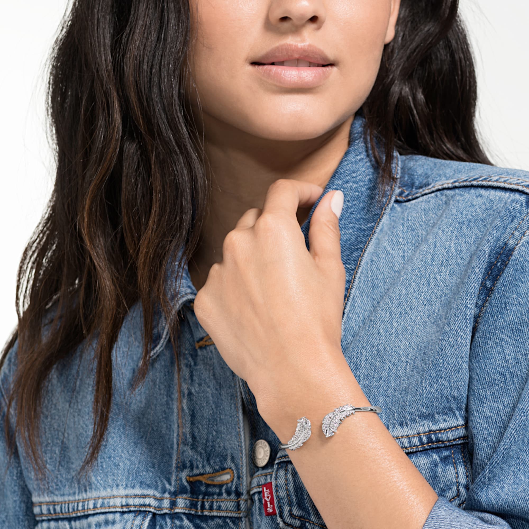 Purchase (W) スワロフスキー ナイス ロジウムメッキ ブレスレット レディース プラチナカラー 5482915