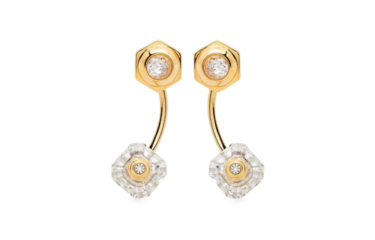(Women) Swarovski Numina Gold-Plated Drop Earrings for Women in Gold. 5677980 圖 2