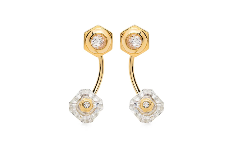 (Women) Swarovski Numina Gold-Plated Drop Earrings for Women in Gold. 5677980 圖 3