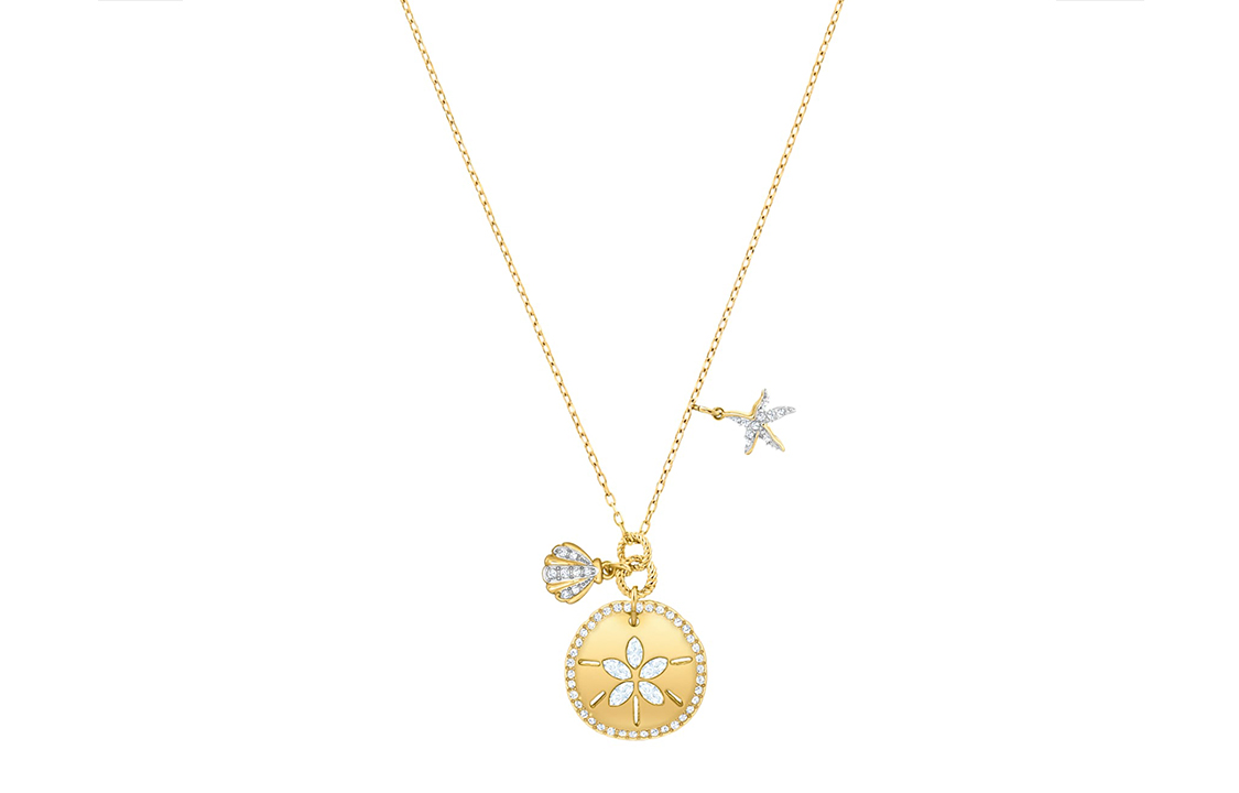 (Women) Swarovski Ocean Gold-Plated Coin Necklace for Women 5462580