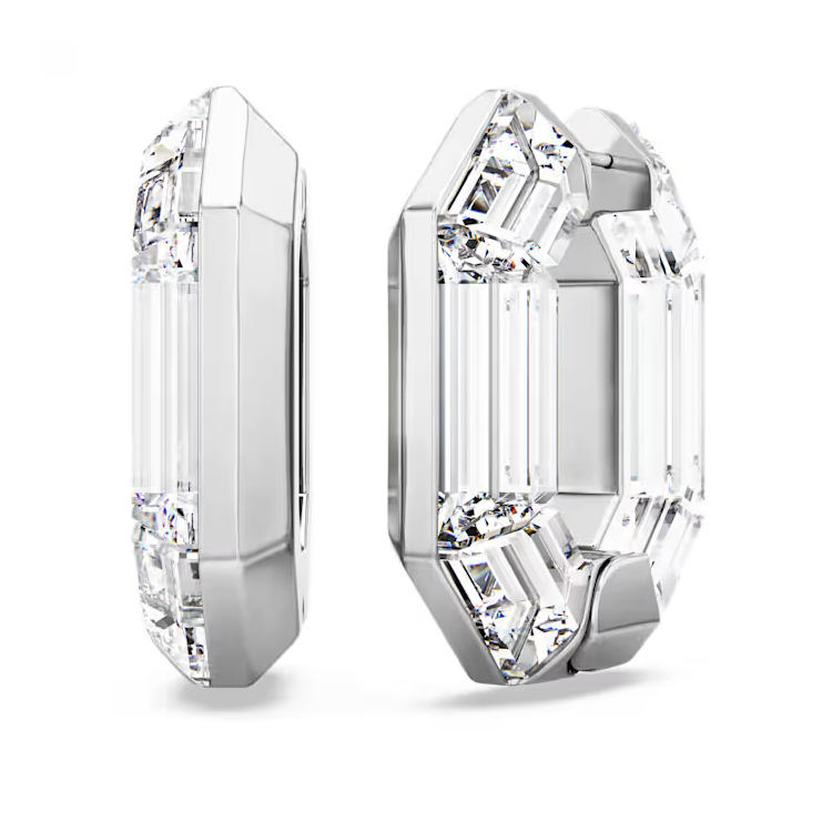 (Women) Swarovski Octagon Crystal Design  Earrings - White. 5696289 圖 5