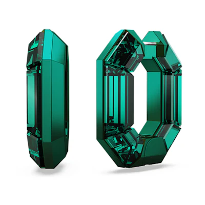 (Women) Swarovski Octagon Design Green Crystal Aluminum Earrings for Women 5680786