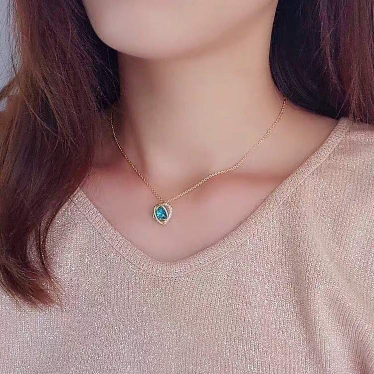 Details for (W) 施華洛世奇金色鍍層藍水晶女士項鍊 5455037