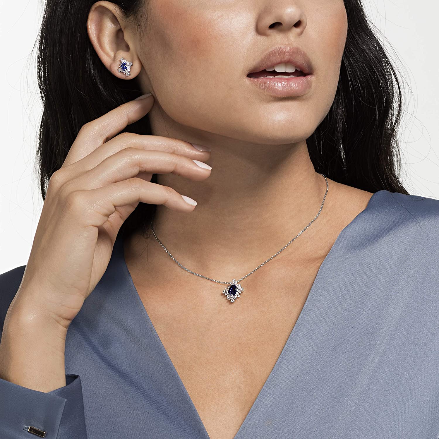 Details for (W) 施華洛世奇宮殿藍水晶項鍊耳環套組 配飾 5498840