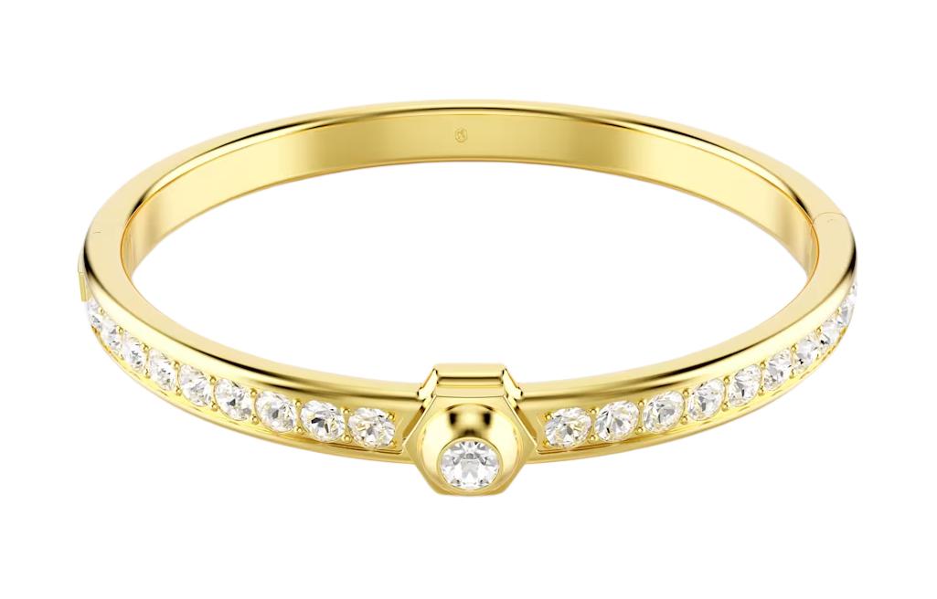 (Women) Swarovski Pave Round Crystal Gold-Tone Bracelet for Women - Gold. 5688493