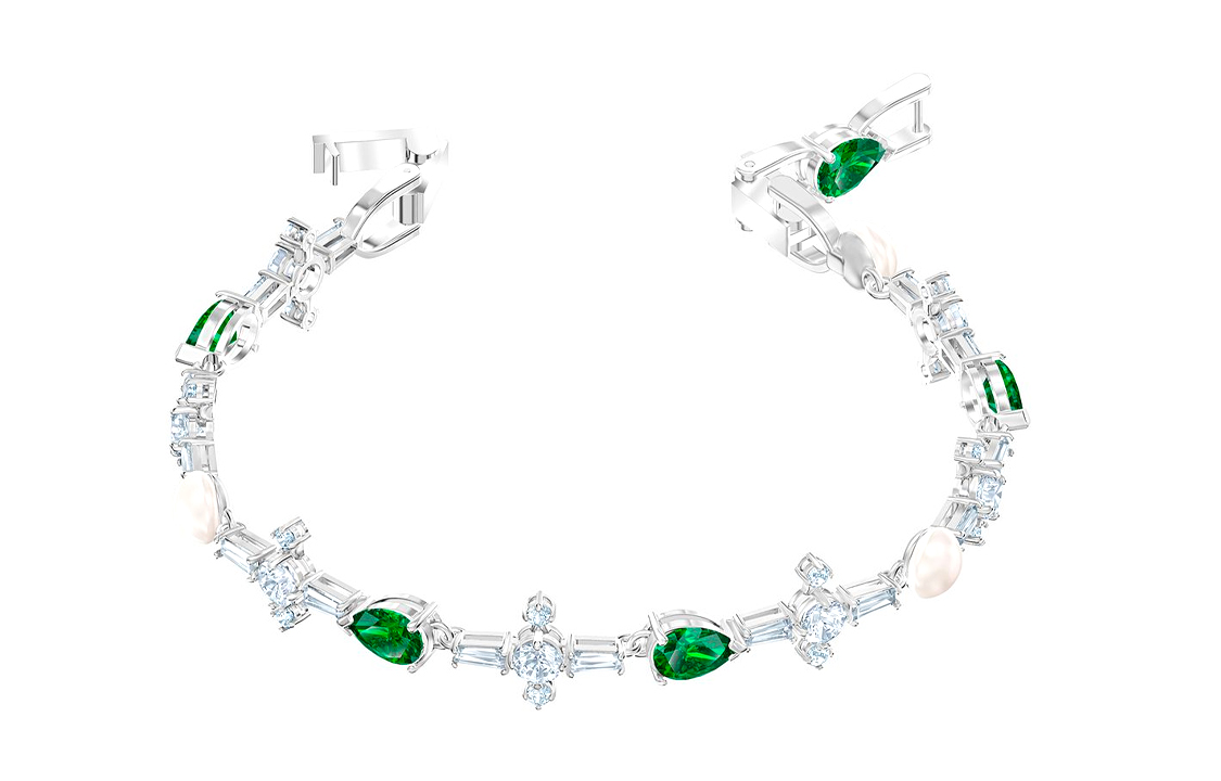 (Women) Swarovski Perfection Green Gemstone Pearl  Bracelet Elegant Design. 5493102 圖 3