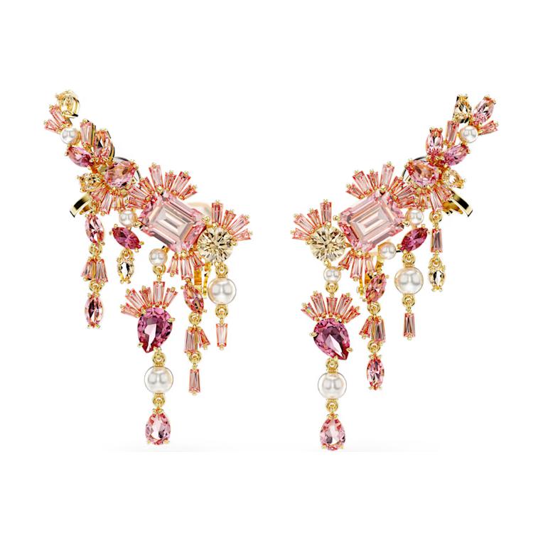 (Women) Swarovski Pink Cubic Zirconia Tassel Crystal Earrings for Women. 5688774 圖 2