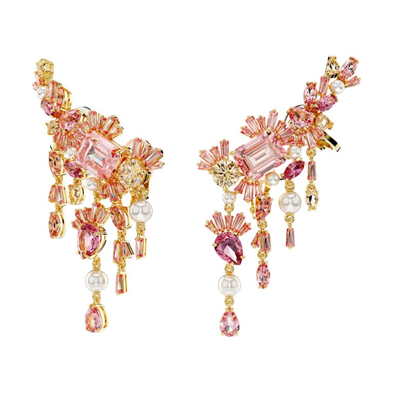 (Women) Swarovski Pink Cubic Zirconia Tassel Crystal Earrings for Women. 5688774 圖 3