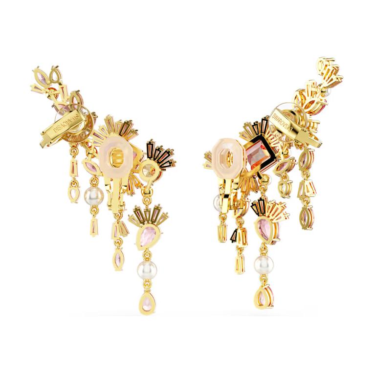 (Women) Swarovski Pink Cubic Zirconia Tassel Crystal Earrings for Women. 5688774 圖 5