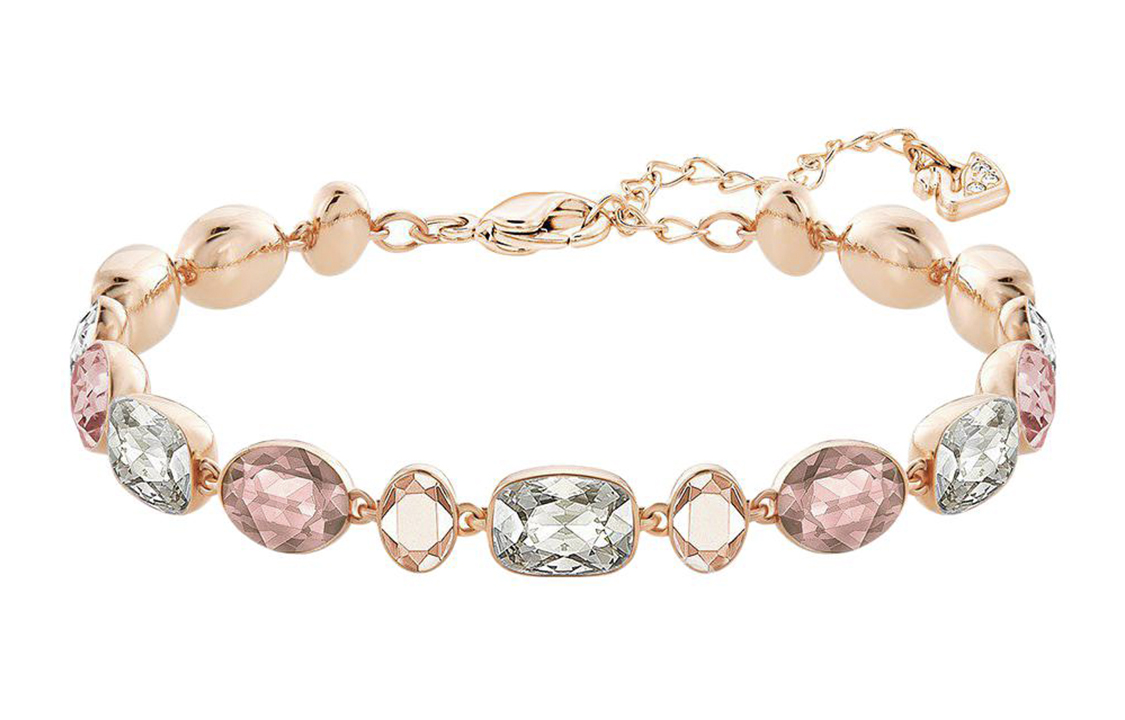 (Women) Swarovski Pink White Luxury Crystal  Bracelet. 5286161
