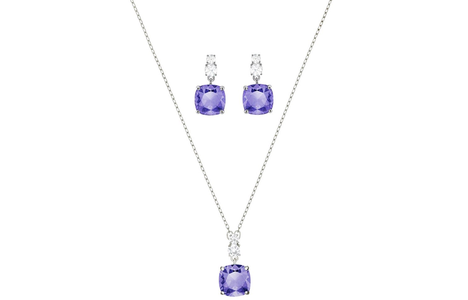 Lookbook (W) 스와로브스키 퍼플 자수정 3개 세트 여성용 5416515