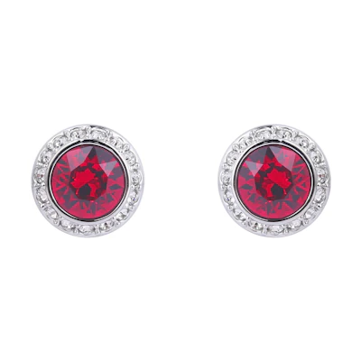 (Women) Swarovski Rhodium-Plated Angelic Red Pierced Earrings for Women. 5446022