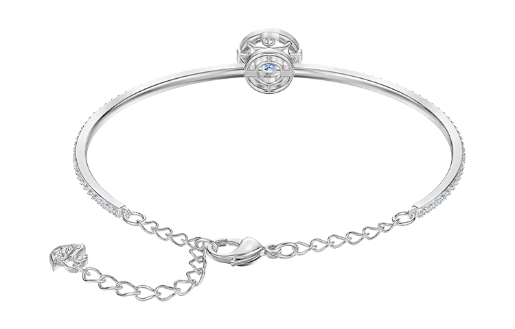 (Women) Swarovski Rhodium-Plated Blue Crystal Dancing Heart Bangle for Women. 5515385 圖 4