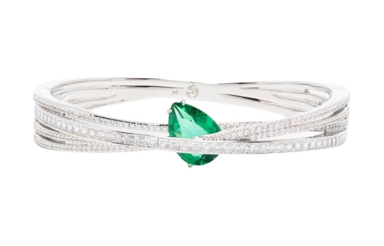 Order (W) Brazalete de Cristal Chapado en Rodio Swarovski para Mujer - Plata. 5665327