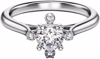 (Women) Swarovski Rhodium-Plated Silver Ring with Small Diamond Accents for Women. 5690384 (Women) Swarovski Rhodium-Plated Silver Ring with Small Diamond Accents for Women. 5690384