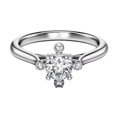 (Women) Swarovski Rhodium-Plated Silver Ring with Small Diamond Accents for Women. 5690384
