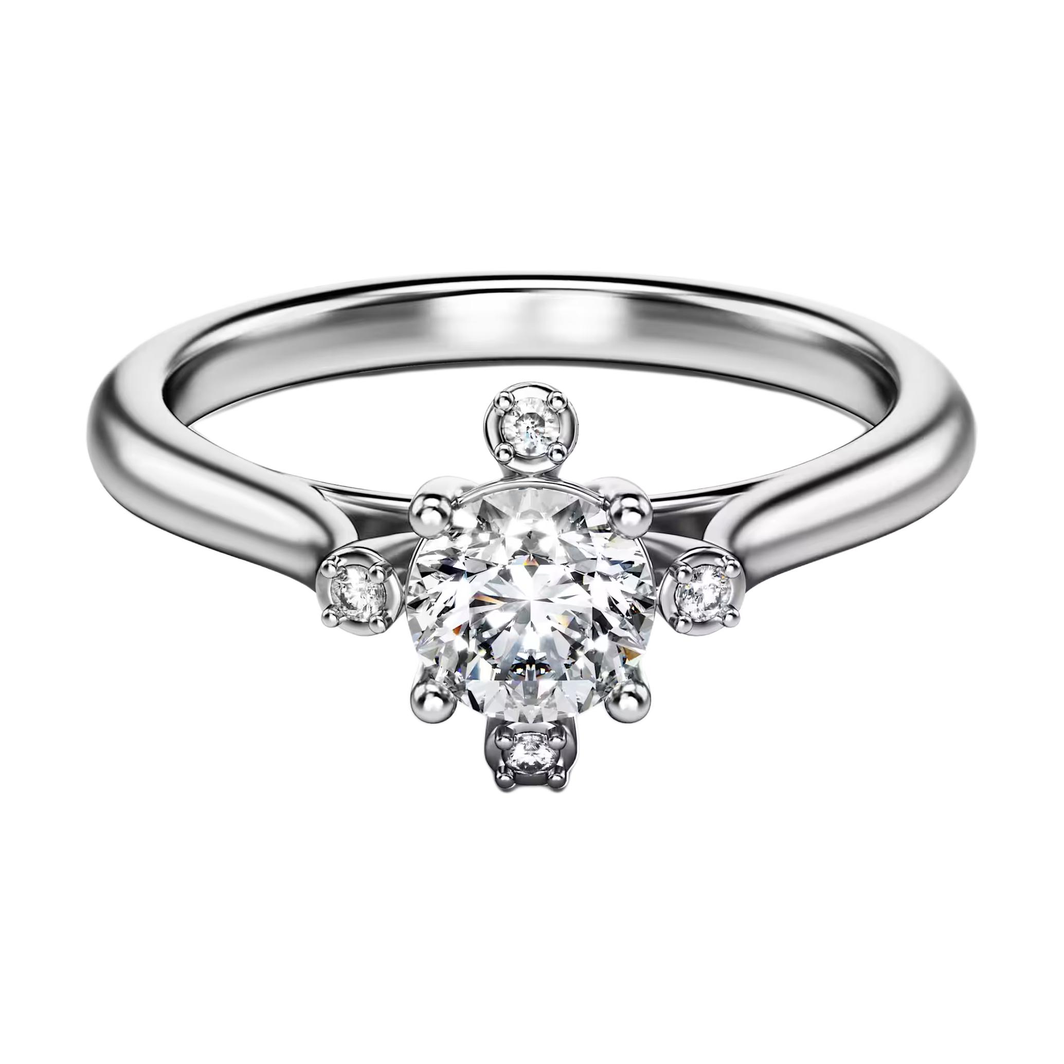 (Women) Swarovski Rhodium-Plated Silver Ring with Small Diamond Accents for Women. 5690384 圖 2