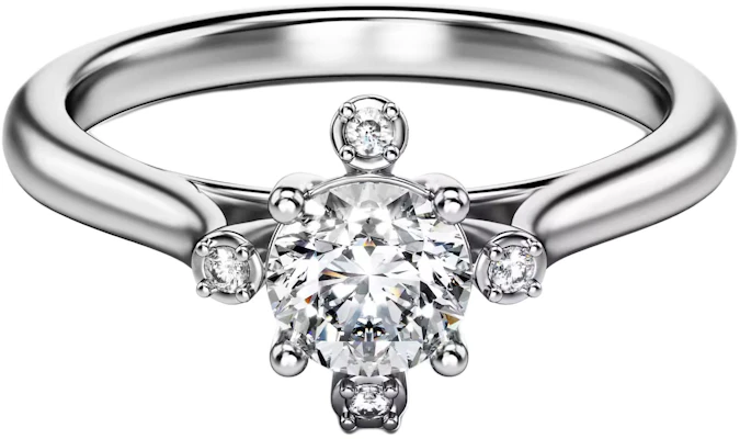 (Women) Swarovski Rhodium-Plated Silver Ring with Small Diamond Accents for Women. 5690384 Order (Women) Swarovski Rhodium-Plated Silver Ring with Small Diamond Accents for Women. 5690384