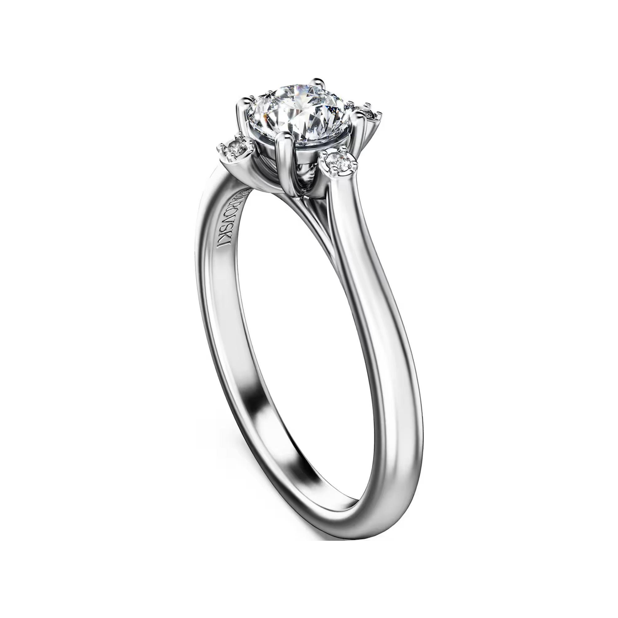 (Women) Swarovski Rhodium-Plated Silver Ring with Small Diamond Accents for Women. 5690384 圖 3