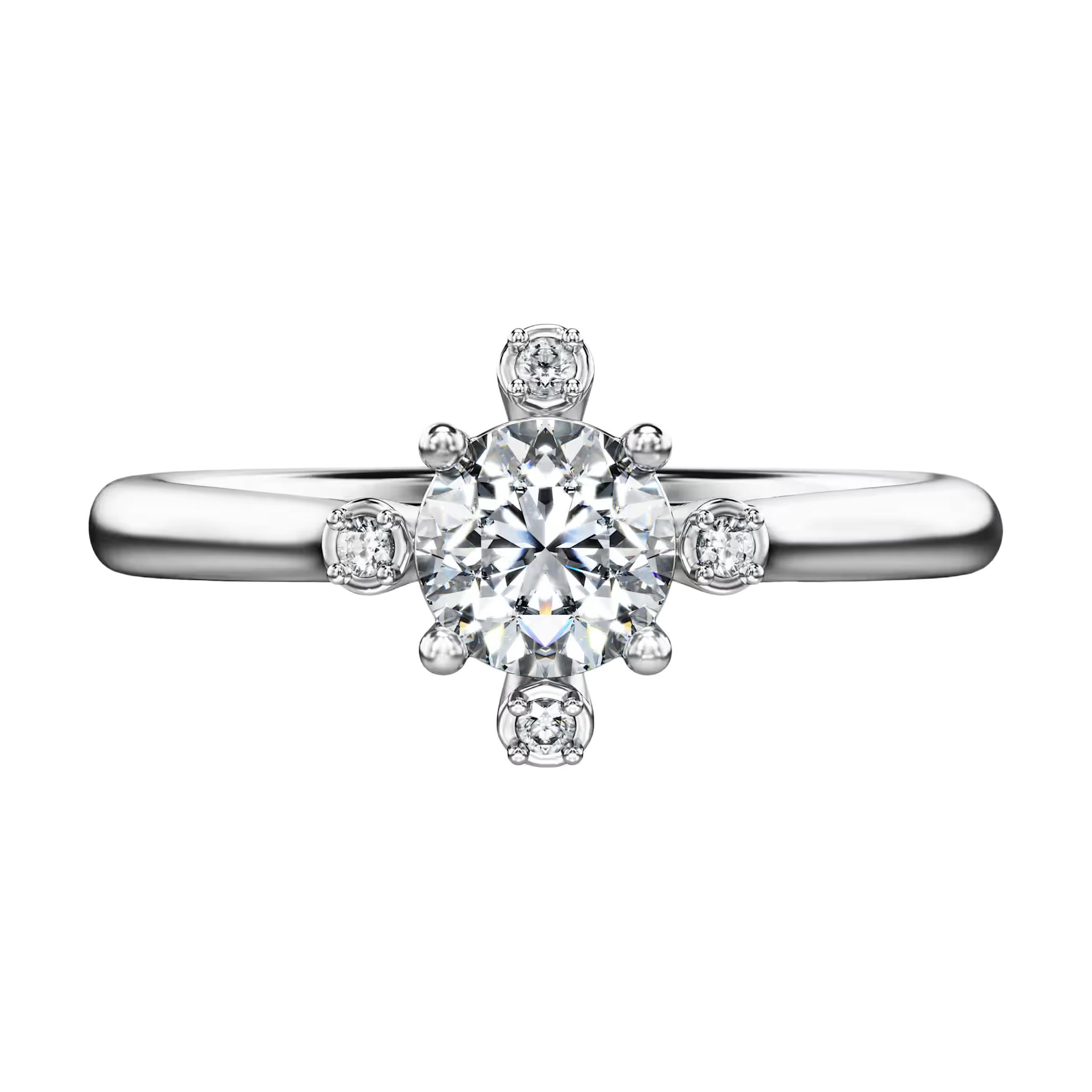 (Women) Swarovski Rhodium-Plated Silver Ring with Small Diamond Accents for Women. 5690384 圖 4