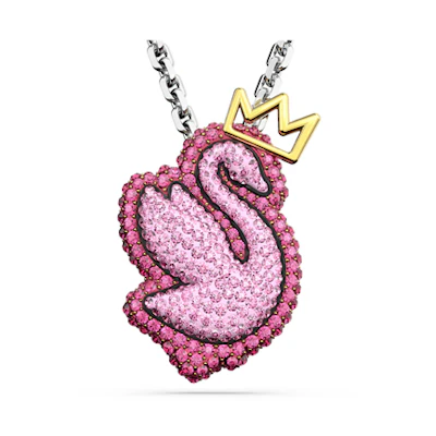 (Women) Swarovski Rhodium-Plated Swan Pendant for Women - Stylish & Versatile Accessory 5649195
