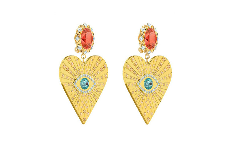 (Women) Swarovski Romantic Heart Fashion Earrings for Women - Gold. 5464131 圖 3