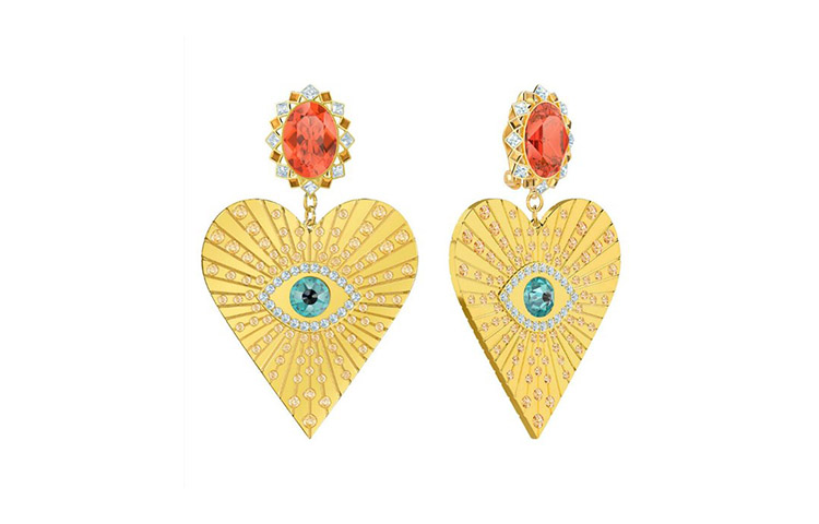 (Women) Swarovski Romantic Heart Fashion Earrings for Women - Gold. 5464131 圖 4