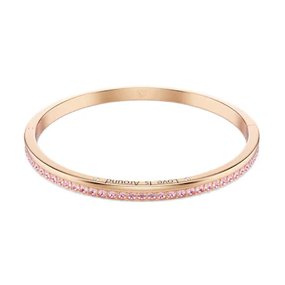 (Women) Swarovski Rose Gold Crystal Letter Engraved Bracelet. 5690021