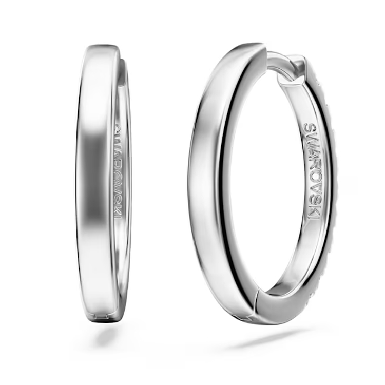 (Women) Swarovski Round 18K White Gold Silver Earrings for Women. 5697775 圖 5