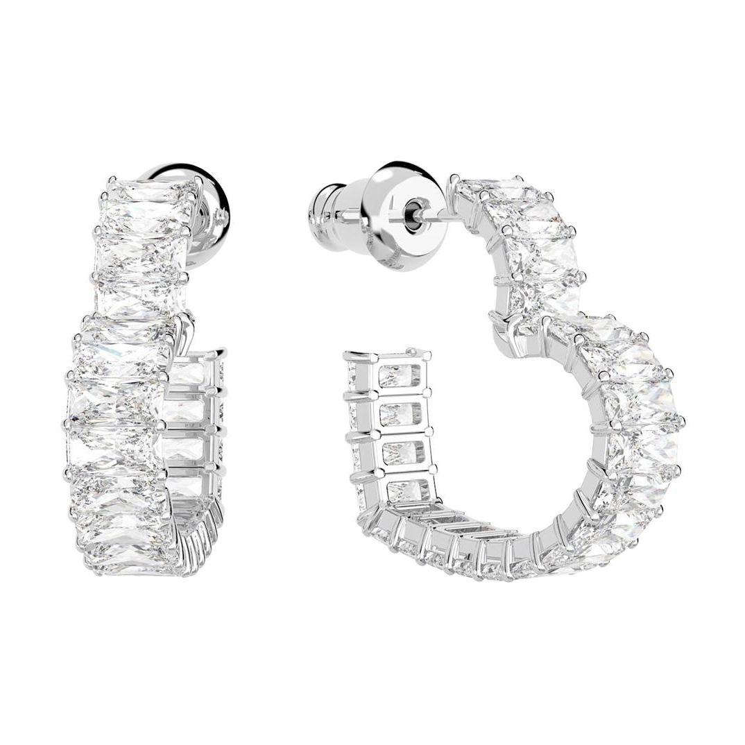(Women) Swarovski Silver Earrings for Women - Minimalist Design. 5689693 圖 3