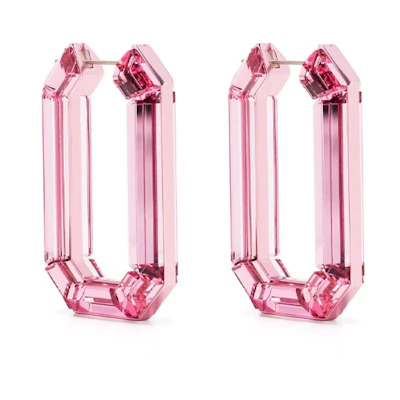 (Women) Swarovski Simple Casual Hoop Earrings for Women - Pink. 5633955