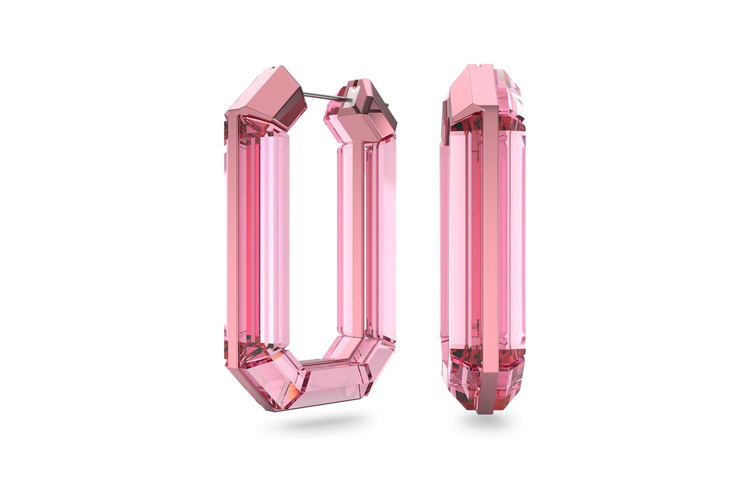 (Women) Swarovski Simple Casual Hoop Earrings for Women - Pink. 5633955 圖 3