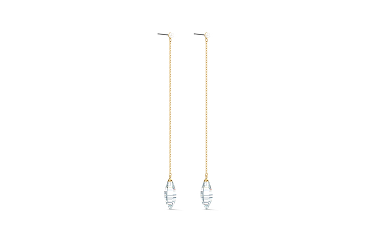(Women) Swarovski So Cool Long Earrings Women White/Gold Plated 5521724 圖 4
