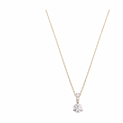 (Women) Swarovski Solitaire Angel Kiss Gold Crystal Pendant Necklace for Women. 5511557