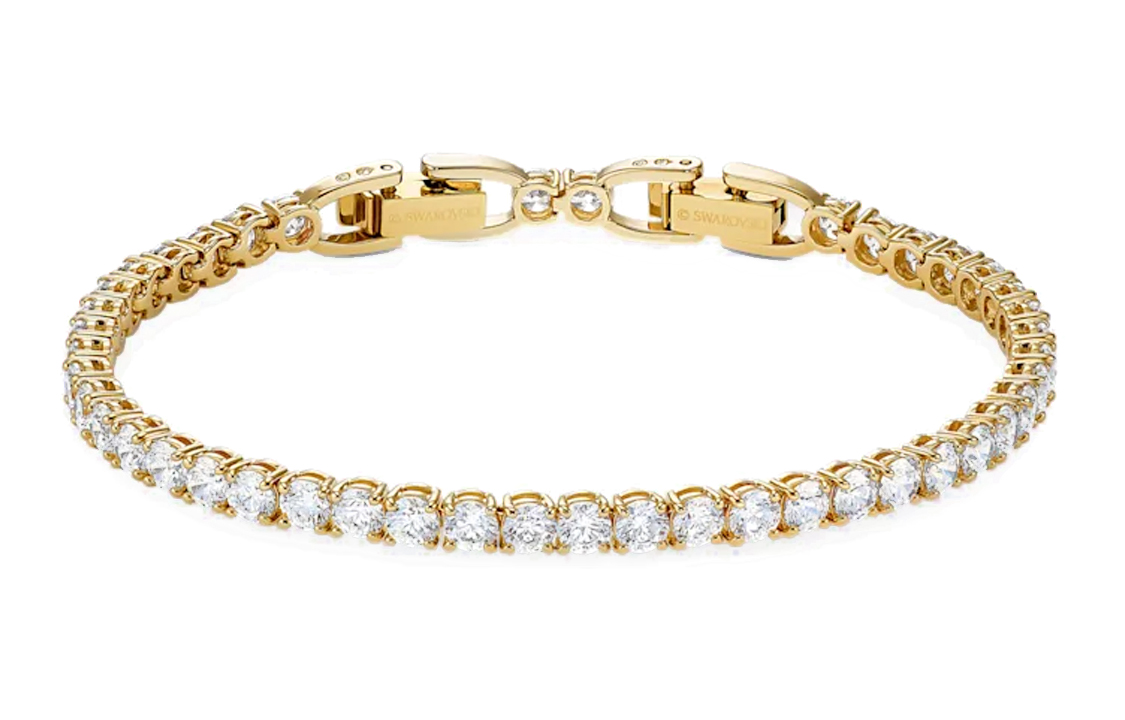 (Women) Swarovski Sparkle Crystal Tennis Bracelet for Women - Gold. 5511544 圖 2