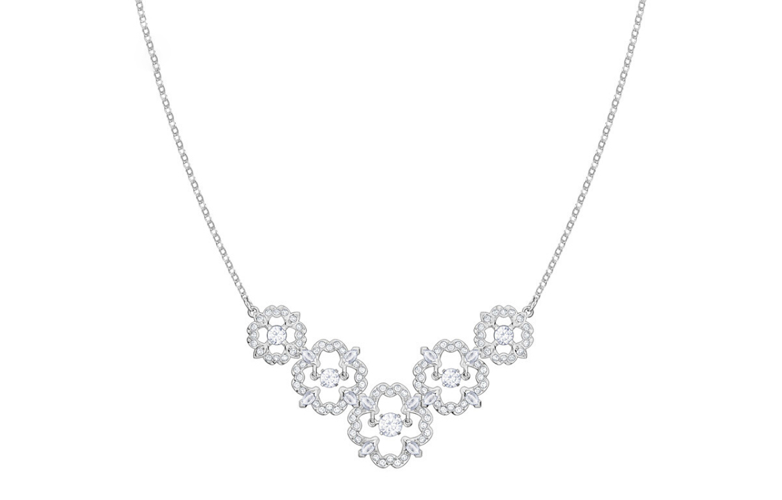 (Women) Swarovski Sparkling Dance Flower Necklace White 5397240