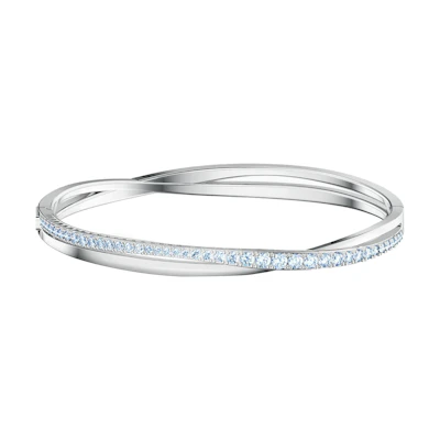 (Women) Swarovski Spiral Line Blue Crystal Rhodium-Plated Bracelet. 5584652