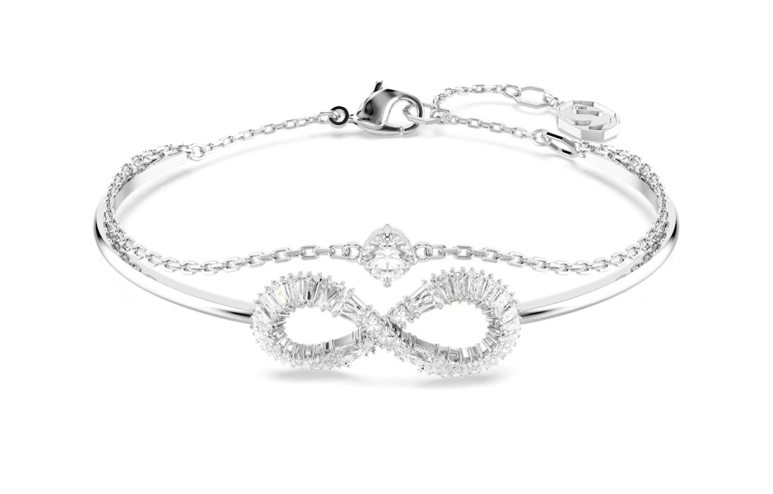 (Women) Swarovski Spiral Pattern Rhodium-Plated Cubic Zirconia Bracelet for Women - Silver. 5684049 圖 2