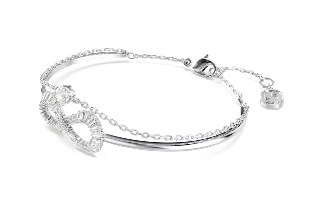 (Women) Swarovski Spiral Pattern Rhodium-Plated Cubic Zirconia Bracelet for Women - Silver. 5684049 圖 3