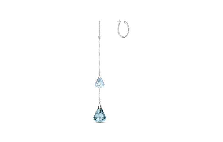 (Women) Swarovski Spirit Mermaid's Tear Blue Ocean Asymmetric Crystal Drop Earrings. 5521784 圖 5