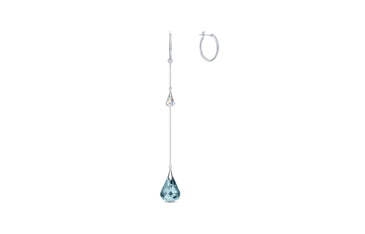 (Women) Swarovski Spirit Mermaid's Tear Blue Ocean Asymmetric Crystal Drop Earrings. 5521784 圖 6