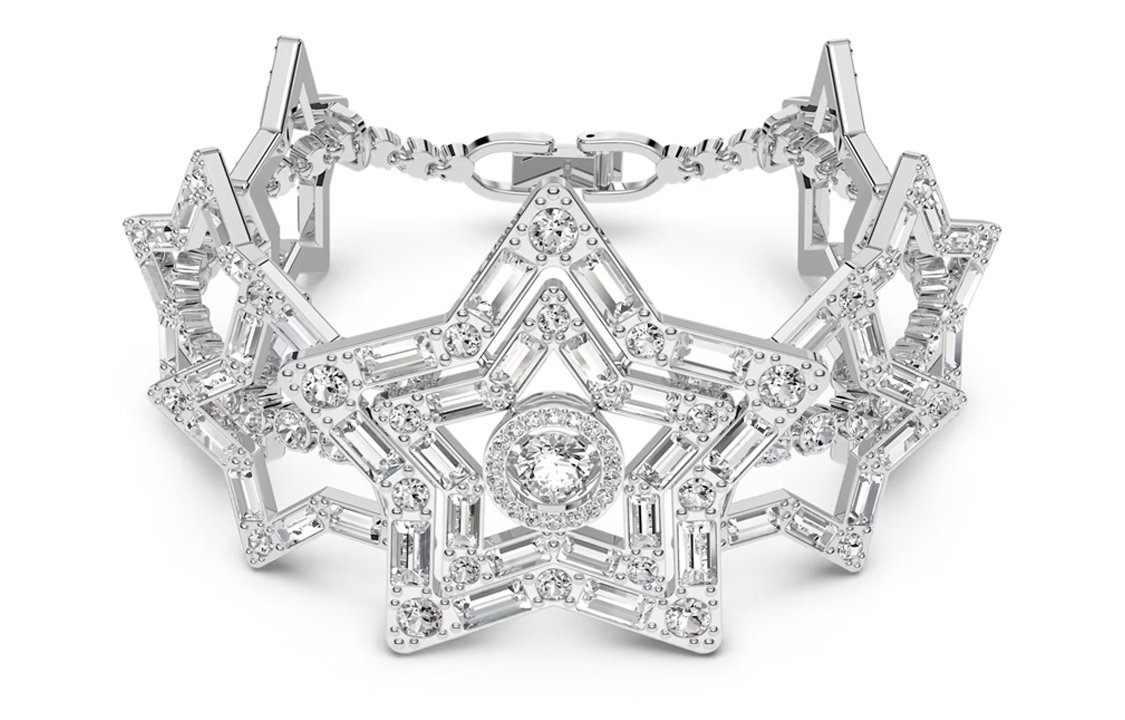 (Women) Swarovski Stella Mixed-Cut Star Bracelet Silver for Women 5617880