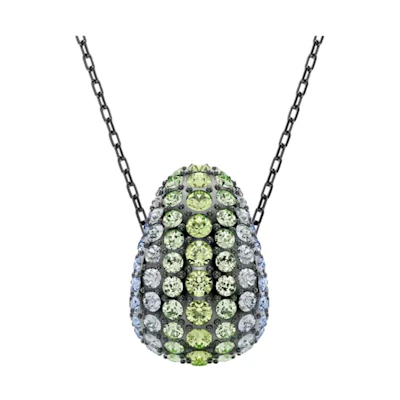 (Women) Swarovski Sublima Blue Green Crystal Pendant Rhodium-Plated Necklace for Women. 5692112