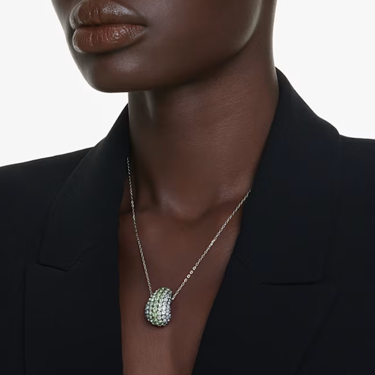 (Women) Swarovski Sublima Blue Green Crystal Pendant Rhodium-Plated Necklace for Women. 5692112 圖 5