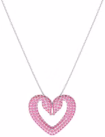 (Women) Swarovski Sublima Rhodium Heart Pendant Necklace for Women 5631931