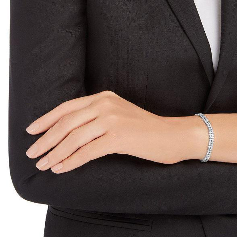 (Women) Swarovski Subtle Classic Double Chain Adjustable Bracelet Women Platinum. 5221397 圖 5