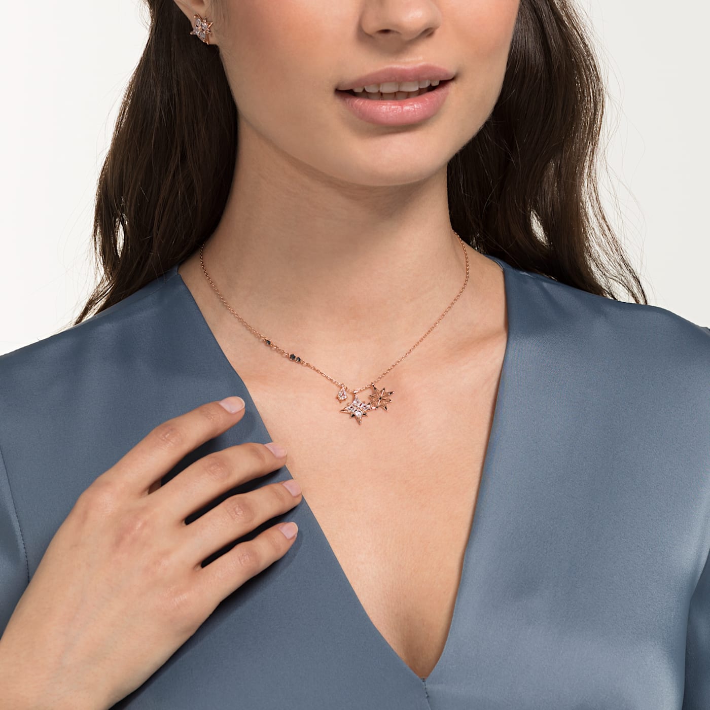 (Women) Swarovski SWA Symbol Star Necklace Set Rose Gold-Plated for Women. 5517178 圖 6