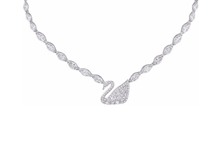 (Women) Swarovski Swan Around Necklace Small Silver for Women 5240581 圖 2